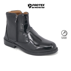 Faux PU Leather Uniform Cadet High Cut Formal Boots Shoes Men PBA731E7 Black PROTEK
